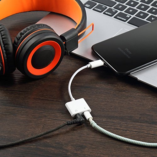 image for Ambrrhty 2 in 1 Lightning Audio +Charger Adapter for iPhone X iPhone 8