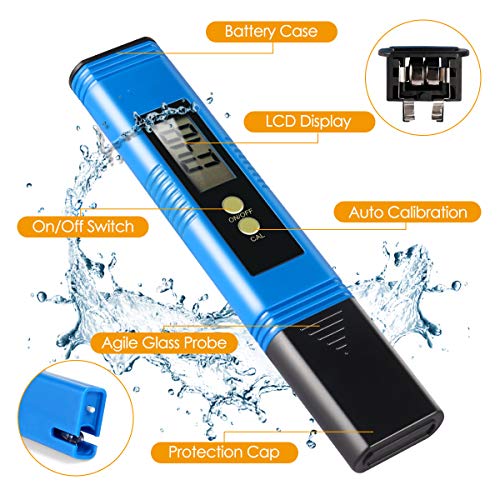 Vandora Digital PH Meter, PH Meter 0.01 PH High Accuracy Water Quality Tester with 0-14 PH Measurement Range for Household Drinking, Pool and Aquarium Water PH Tester Design with ATC - Thumbnail 2