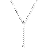 PAVOI 14K Gold Plated Drop Lariat Chain for Women - Gold Cubic Zirconia Long Necklace - Station Star Layered Beaded Y Necklace