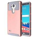 LG G Stylo Case, LG G Stylus Case, Deego 2in1 Design Hybrid Heavy Duty Impact Resistant Shock-Absorption Full-Body Protective Cover with Free USB Cable for LG G Stylo LS770 (Rose Gold+Grey)