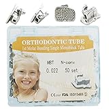 Dental Tubes MBT 0.022 First Molar Orthodontic Tubes Bonding non-convertible Monoblock Single Buccal tubes 50 Sets,200 Pieces(FDA PROVED)