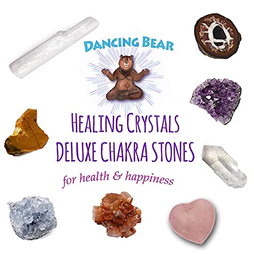 Dancing Bear Deluxe Healing Crystals (8 pc Set), Premium Collection