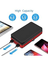 Portable Charger Solar Charger 26800mAh Solar Power Bank Detachable Solar Panel For Outdoor, 2 Inputs 2 USB Outputs, Water-Resistant Charger Pack with LED Flashlight Compatible Most Phones, Tablets