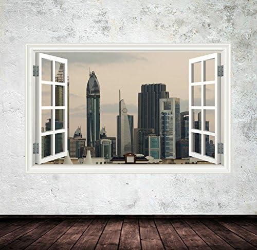 Full Colour CITY SKYLINE DUBAI wall art sticker decal transfer Graphic Print WSD37