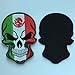 SpaceAuto Skull Head w/ Flag of Mexico Military Tactical Morale Badge Hook Loop Fastener Patch 3.54