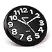 Cockii Wall Clock 13 Inch with Large 3D Numbers, Silent Non-Ticking Quartz Decorative Round Clock, Battery Operated, Easy to Read for Home, Office, School (Black)