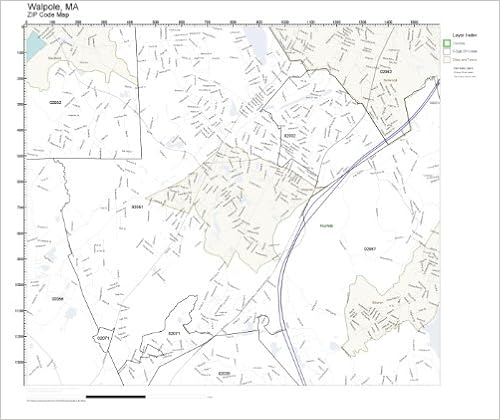 Walpole Ma Zip Code Map Zip Code Wall Map Of Walpole, Ma Zip Code Map Not Laminated: Amazon.com:  Office Products