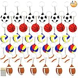YOUWITH JOY 36-Pack Sports Ball Keychains Key Ring Decorations Boys Birthday Party Favors Supplies, Perfert Ball Craft Gift Novel Prizes Business Promotional Items for Kid Adult, 6 Poplar Styles