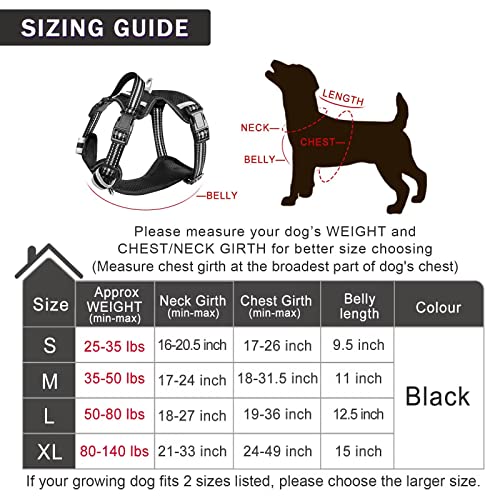 WINSEE Dog Harness No Pull, 4 Snap Buckles Pet Harness with 2 Leash