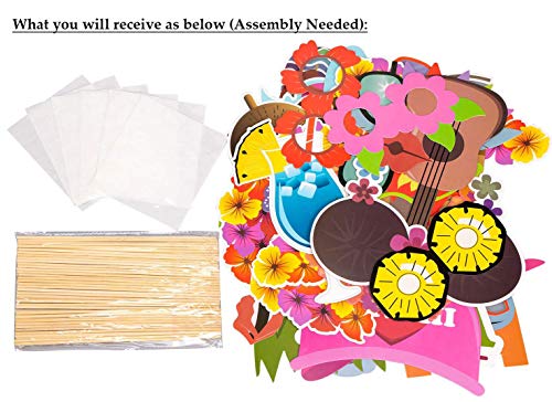 3 60pcs+Luau+Photo+Booth+Props