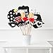 PartyGraphix DIY Happy Birthday Props for Photo Booth Stand - Suitable for His or Hers Party Celebration (34 Count, Silver Kit)