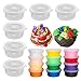 MELYTU 25 Pack Slime Containers,Leakproof Clear Plastic Foam Ball Storage Containers with Lids for 20g Slime