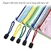Zipper Envelope Pouch, Pack of 5, 5 Colors Water-Resistant PVC Zippered File Bags for Women, Men Organizer Bill, Pen, Memo, Cosmetics, Travel Accessories (A3 16.9
