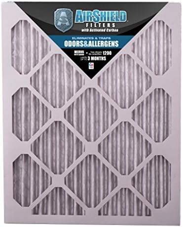 AirShield Odos &amp; Allergens 60001-206-0029 Odors Merv 8 Odorban Furnace Filters with Activated Carbon 16x24x1 6 Pack, 16" x 24" x 1", 6 Piece