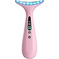 Facial and Neck Massager for Face, Neck - Skin Lifting & Firming - Wrinkle & Dark Circle Reducer - at Home Skin Care Face Sculpting Tool and Neck Massager-Pink