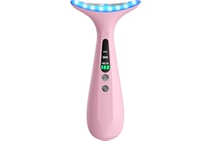 AZMAVO Facial and Neck Massager for Face, Neck - Skin Lifting & Firming - Wrinkle & Dark Circle Reducer - at Home Skin Care Face Sculpting Tool and Neck Massager-Pink