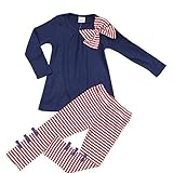 ASHERANGEL 2pcs Baby Girls Bowknot T-shirt Top+pants Leggings Trousers Outfit