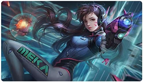 TEMOR Professional Gaming Mouse Pad, Custom Design Stitched Edges Waterproof Non-Slip Rubber Base Mousepad Great for Laptop, Computer & PC(90x40 dvagirl gun001)