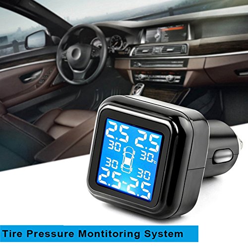 B-Qtech Tire Pressure Mointoring System Wireless TPMS with 4 External Sensors Cigarette Lighter Plug 0~72PSI - Thumbnail 4