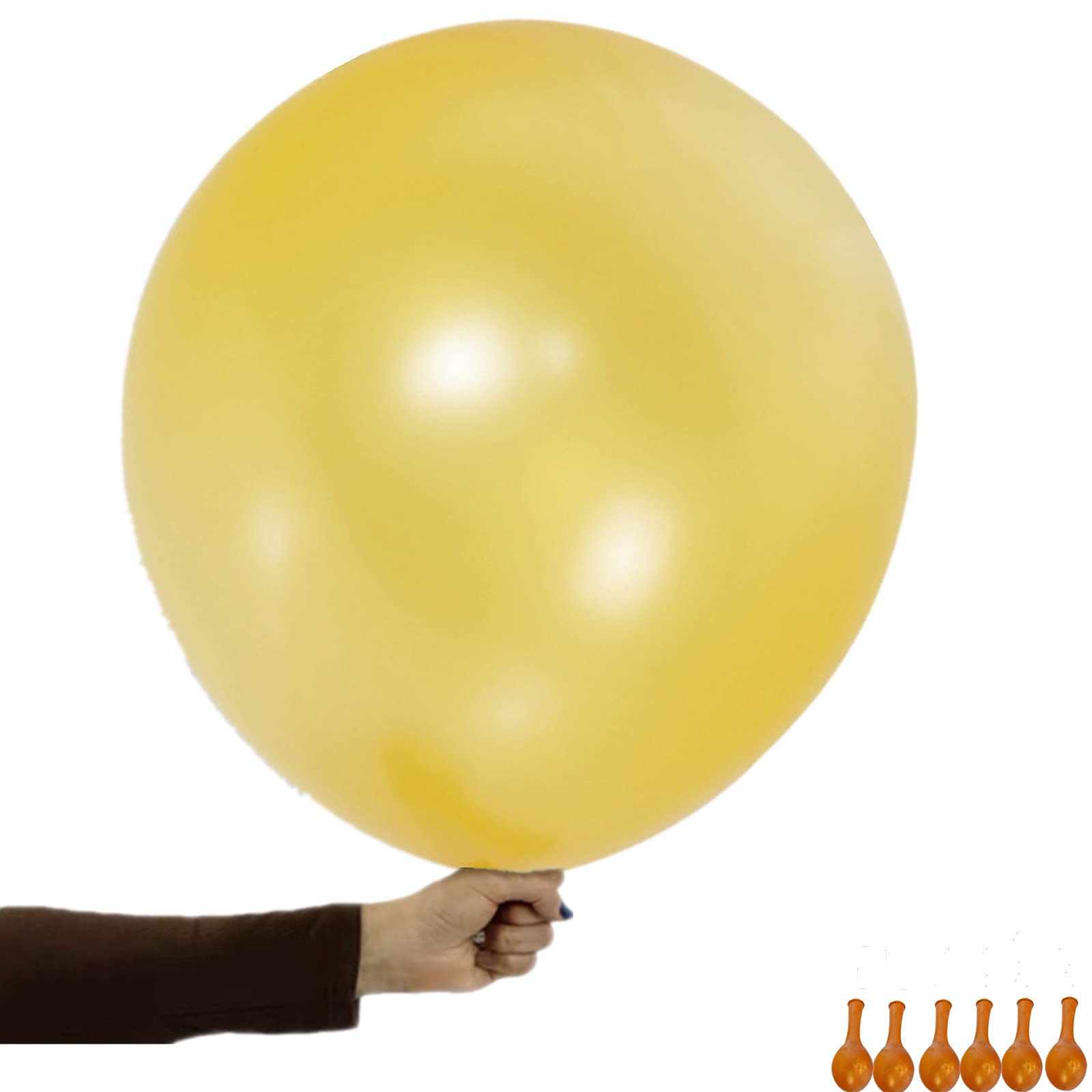 6 Pcs 36 Inch Gold Balloons - Thick Latex Extra Large Big Colourful Balloons for Wedding, Birthday, Halloween, Christmas, Baby Shower, Carnival