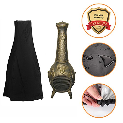 24"Dia x 47"H Patio Chiminea Cover Water Resistant Garden Outdoor Heater Cover - Thumbnail 7
