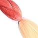 BACANA Ombre Braiding Hair Black/Red Orange/Yellow 5pcs Synthetic Hair Extensions for Braiding Twist Crochet Braids Box Braids Hair Ombre Colors 3 Tone 24 Inch