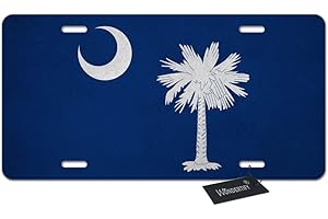 Wondertify License Plate Flag of South Carolina Decorative Car Front License Plate,Vanity Tag,Metal Car Plate,Aluminum Novelty License Plate for Men/Women/Boy/Girls Car,6 X 12 Inch (4 Holes)
