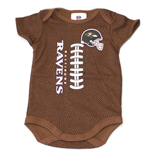 NFL Baltimore Ravens Unisex-Baby Football Bodysuit, Brown, 0-3 Months