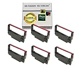 HI-VISION ® Compatible Epson ERC 30/34/38 (Black/Red) Ink Ribbon Replacement (6 Pack) for ERC-30, M119, M119B, M119D, M133A, M270, M52JB, IT-U375, TM-200, TM-260