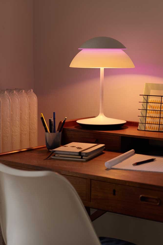 Philips Hue Beyond Dimmable LED Smart Table Lamp (White, Works with