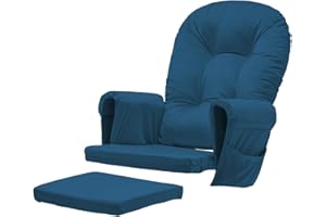 SyyBhb Glider Rocker Replacement Cushions with Storage Pocket, 5PCS, Soft Velvet Thickened, Washable Non Slip, Universal for Use in Glider Rocking Chair, Royal Blue