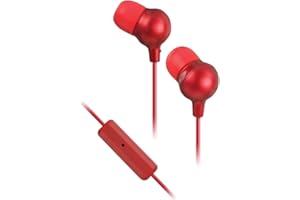 Jvc HAFR36R Marshmallow Inner Ear Headphones with Microphone and Remote, Red