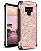 DOMAVER Galaxy Note 9 Case, Note 9 Sparkle Glitter Bling Slim Fit Dual Layer Hybrid Shockproof Hard Back Durable Bumper Protective Phone Case Cover for Samsung Galaxy Note 9 (2018), Rose Gold/Pink