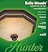 Hunter 82023 Ventilation Belle Meade Bathroom Exhaust Fan and Light with Hand-Painted Snowflake Glass (Bathroom Vent Fan, Exhaust Fan)