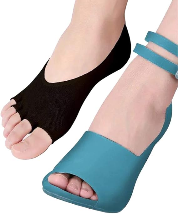 Amazon Angzhili レディース 指出し5本指フットカバーソックス 指穴 開き 靴下 歩きやすい 夏用 つま先がない ハイヒールの靴下 浅口 快適 薄い 1ペア ブラック ソックス 通販