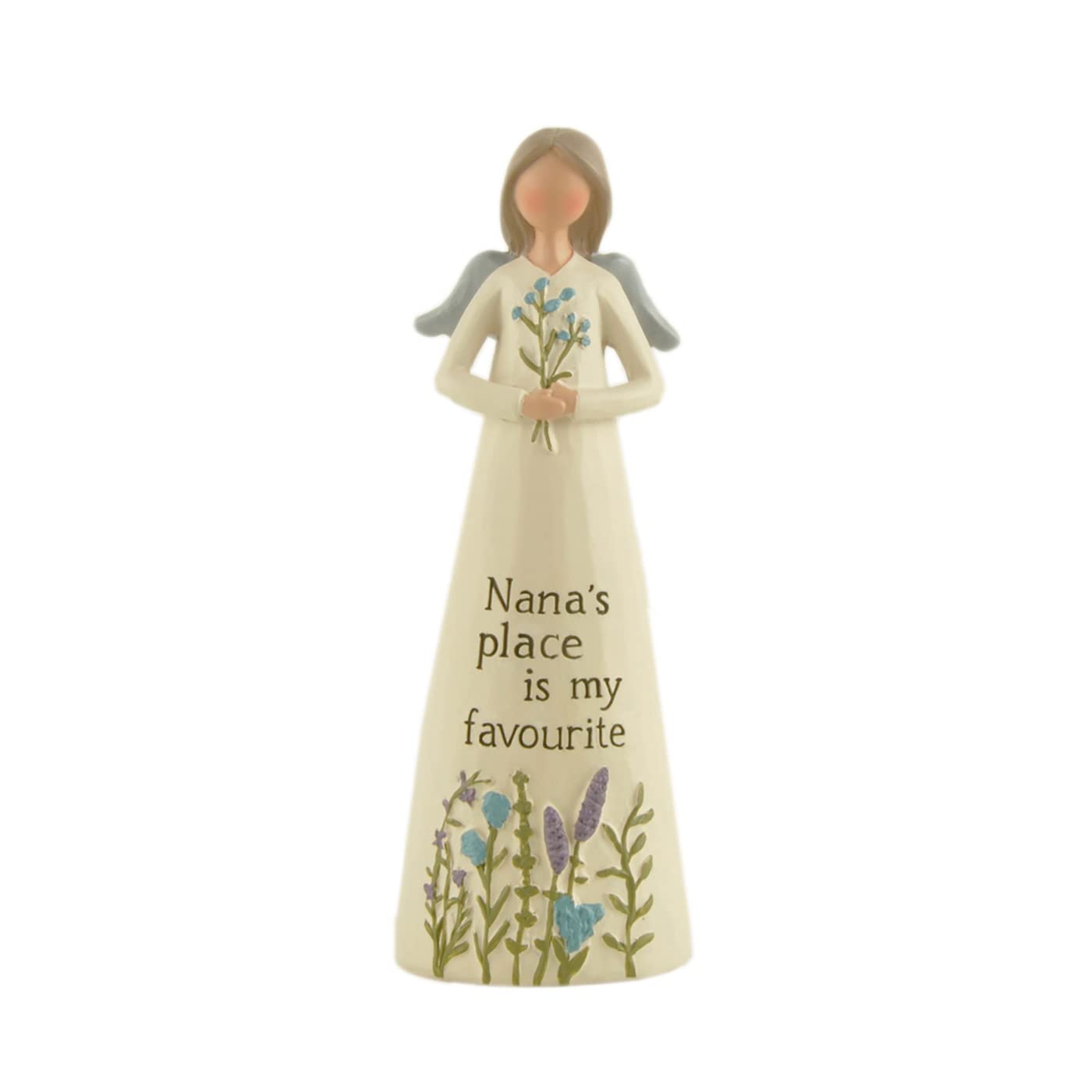 HOX Feather & Grace Angel Hand Painted Resin Decorative Figurine Resin with Nana's Place Message | Pefect Decortation for Living Room, Bookshelf, Desk | Gift for friend & family