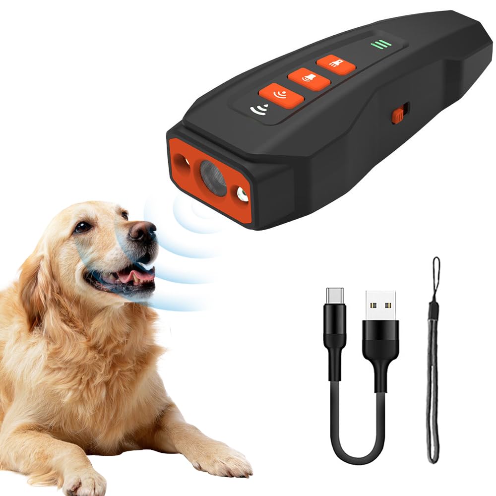 Upgraded Anti Barking Device for Dogs - Ultrasonic Deterrent, 23 FT Range,LED Indicate,Indoor/Outdoor Bark Control for Puppies, Medium, and Large Dogs - Effective Dog Training Tool and Silencer