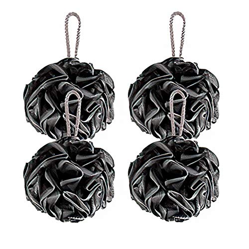 Loofah Bath Sponge, Novosun Soft Shower Sponge Set Extra Large Mesh Pouf Scrubber for Men and Women Exfoliate,Wash Sponge,Cleanse,Soothe Skin Pack of 4, XL 75g