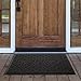 Welcome Mat for Outdoor and Indoor Use, Gray Rubber Large 19 X 31 Inch, Welcome Mat for Front Door
