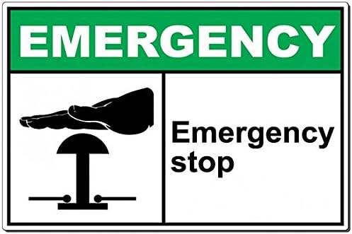EMERGENCY: Emergency Stop aluminum metal sign