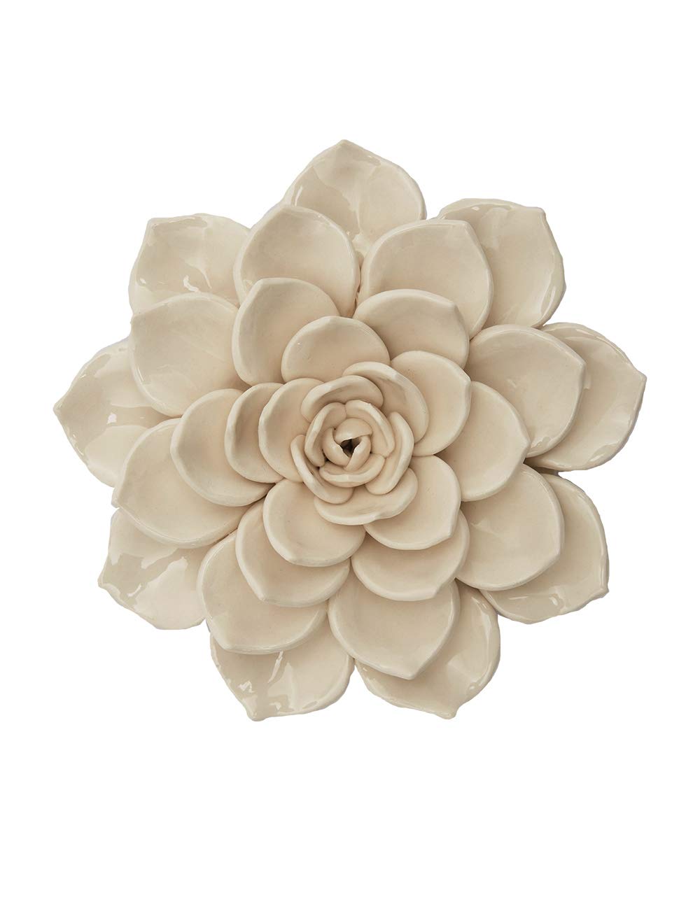 SEINHIJO Ceramic Wall Flower Wall Arts Sculpture Modern Decor Figurine Flower Gifts Ornament Home Statue Indoor Crafts White 17cm