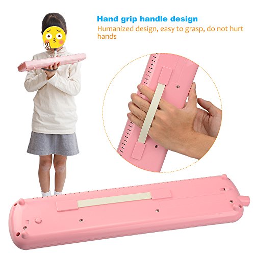 32 Piano-Style Melodica Musical Education Instrument for Beginner Kids Children Gift with Carrying Bag (Pink)