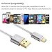 Micro USB Cable Braided 10ft, X-EDITION Pack-2 High Speed 10ft 3m Premium Nylon Braided Charger Cord for Android Samsung Galaxy S4 S6 S7 Edge A7 A9 HTC Motorola Nokia and More (Gold,Silver)