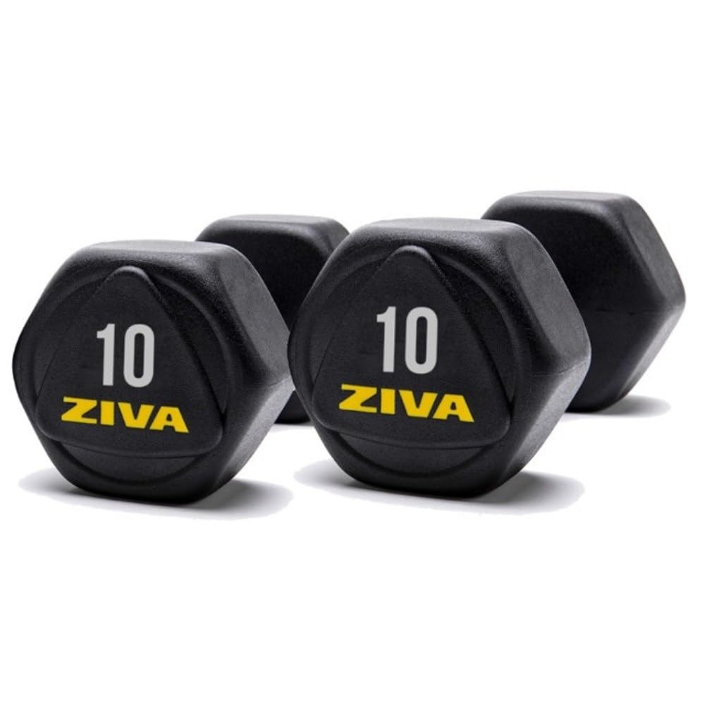 Ziva HEXAGON HEXAGON, HEAVY DUTY HEXAGOLAN Dumbbells, 10kg Heavy Duty