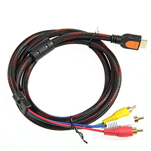 Wishsan 5ft 1.5m hdmi male to 3-rca video audio av component conv…
