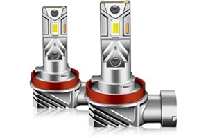 APMAT H11 Light Bulb, H8/H9/H16 Bulbs 30000LM Super Brighter 6500K White Lights, 600% Brightness with Fan Play and Plug, Pack of 2