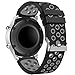 CreateGreat for Samsung Gear S3 Frontier and Classic Watch, Soft Replacement Breathable Sport Bands with Air Holes for Samsung Gear S3 Smart Watch Band(Black Grey)