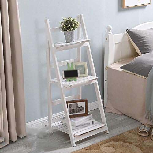 DYFYMXTable lamp, table lamp Fashion multi-layer wood shelf, wooden ladder shelf, multi-layer plant shelf, (Color : White, Size : 3 layers)