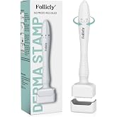 Follicly Derma Stamp &ndash; Professional Microneedling Tool for Hair, Beard, and Skin Care &ndash; 140 Titanium Micro Needle Stamp for Home Use &ndash; for Men &amp; Women