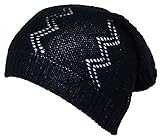 D&Y Women's Loose Knit Lightweight Vertical Zig Zag Pattern Skull Cap (One Size)